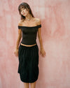 Image of Nesel Bardot Top in Slinky Lace Black