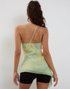 Image of Nesrin One Shoulder Longline Top in Yellow Watercolour
