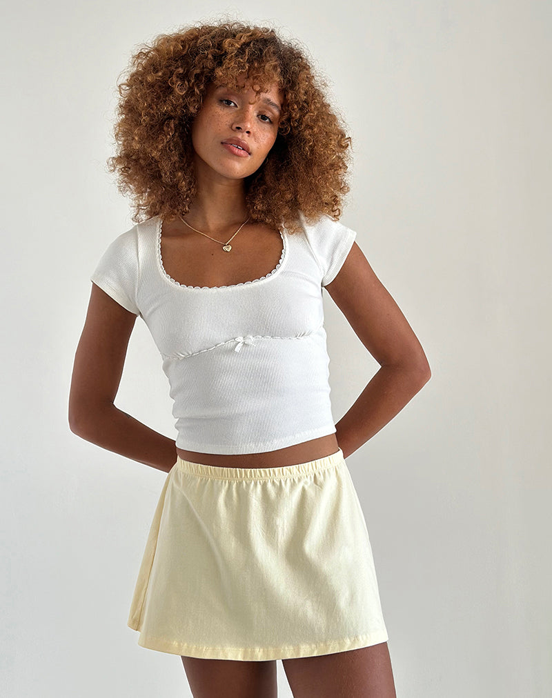 Image of Nidya A-Line Mini Skirt in Buttermilk