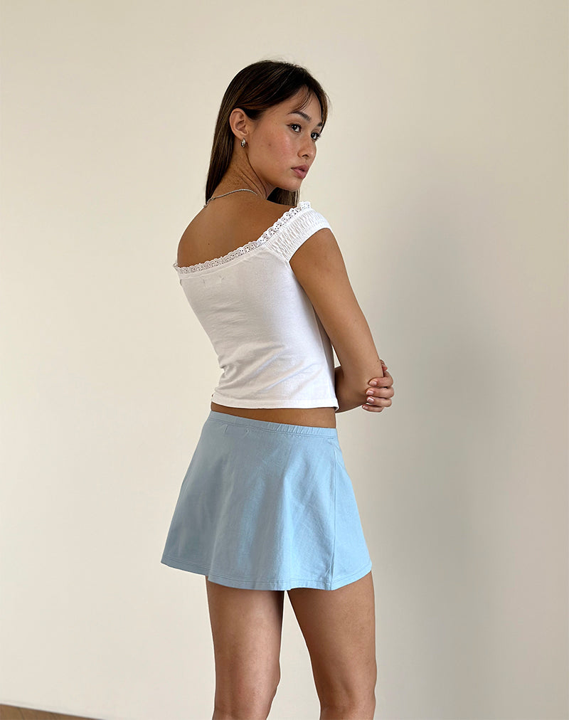 Image of Nidya A-Line Mini Skirt in Nantucket Blue