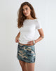 Image of Nidya Mini Skirt in Camo Sequin Khaki Green