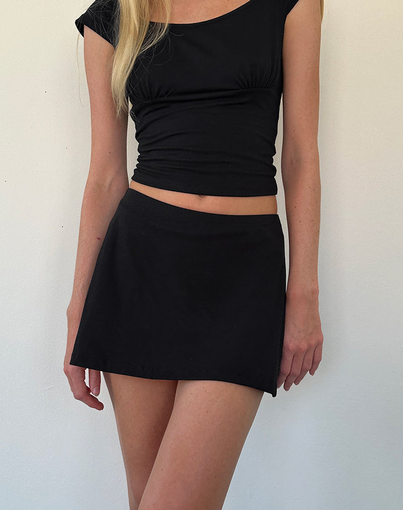 Nidya A-Line Mini Skirt in Black
