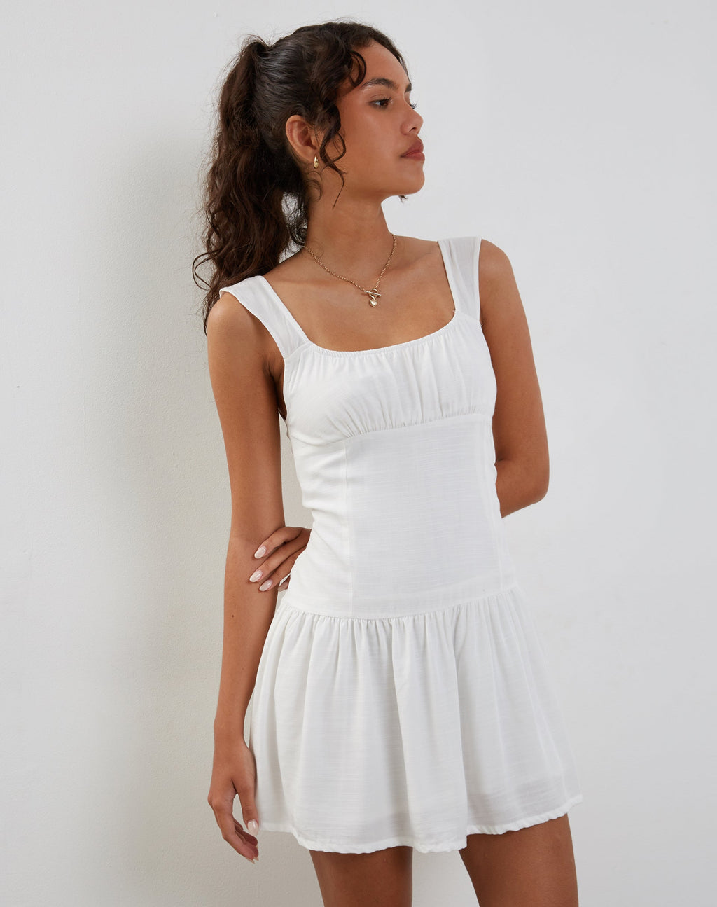 Nihao Mini Dress in White