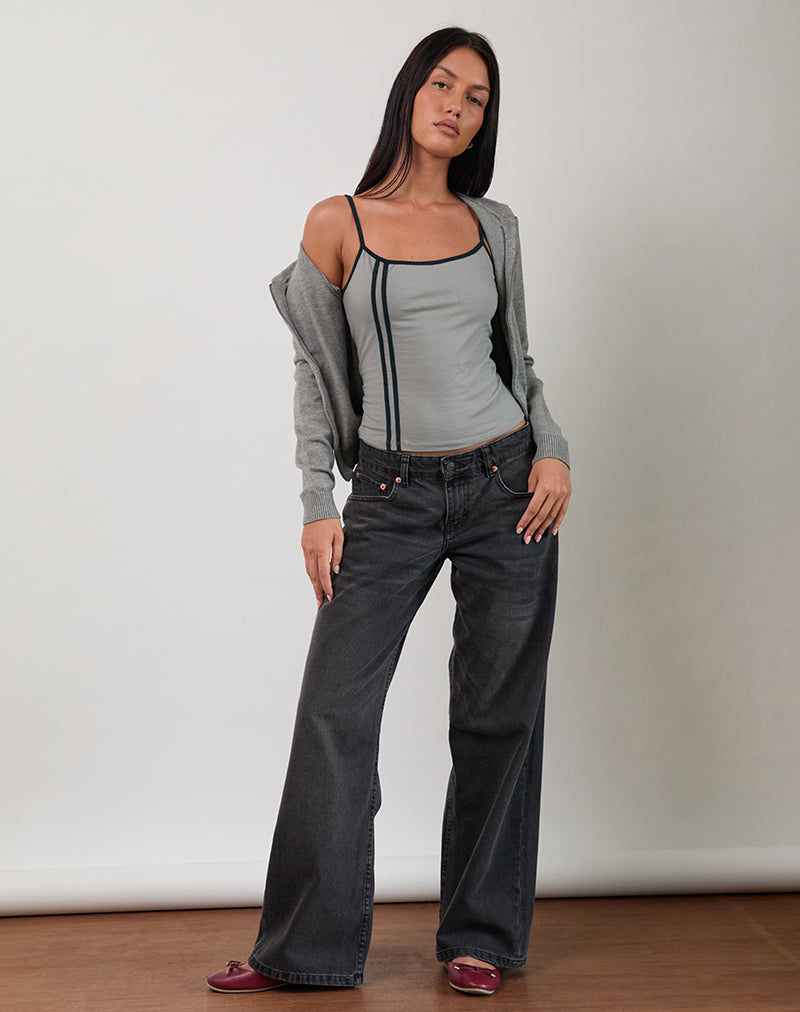 Image of Nilaso Vest Top in Grey with Tapshoe Binding