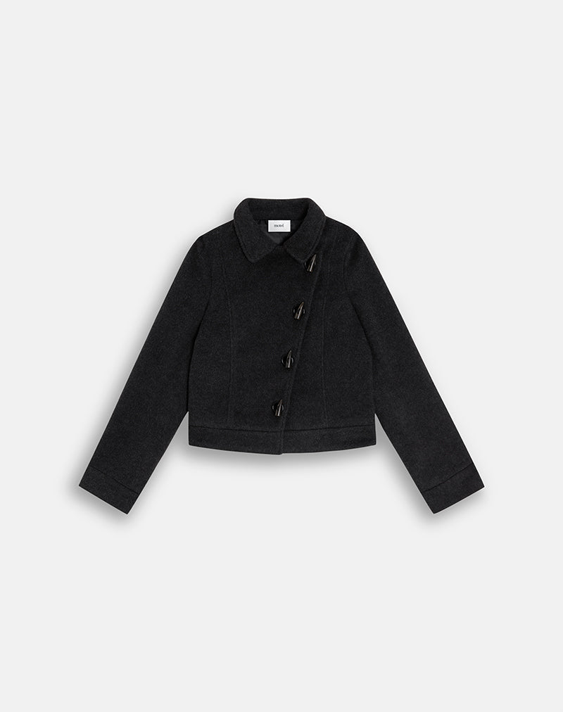Image of Niloufar Jacket in Wool Dark Grey
