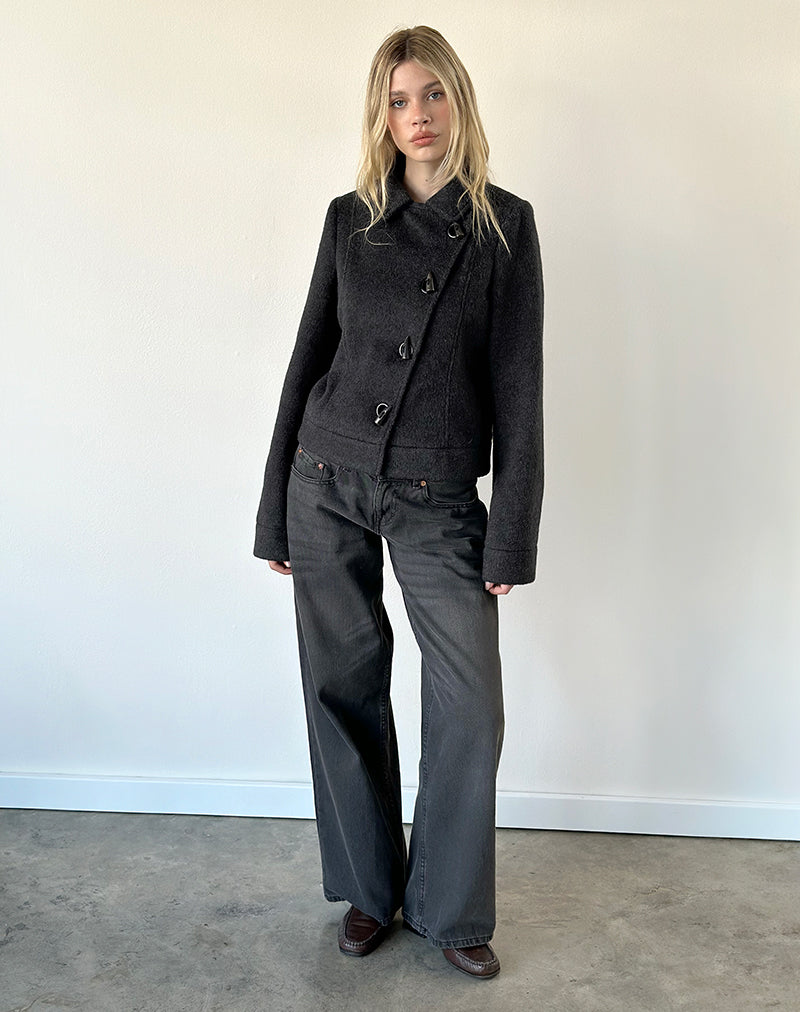 Image of Niloufar Jacket in Wool Dark Grey