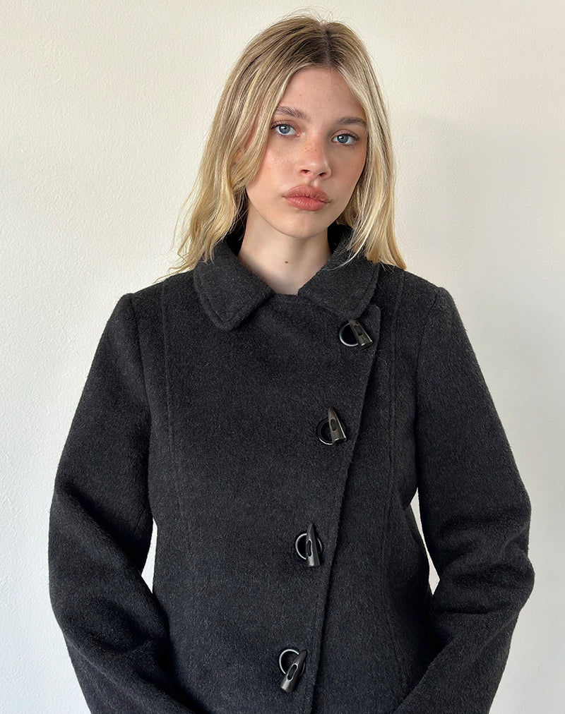 Image of Niloufar Jacket in Wool Dark Grey