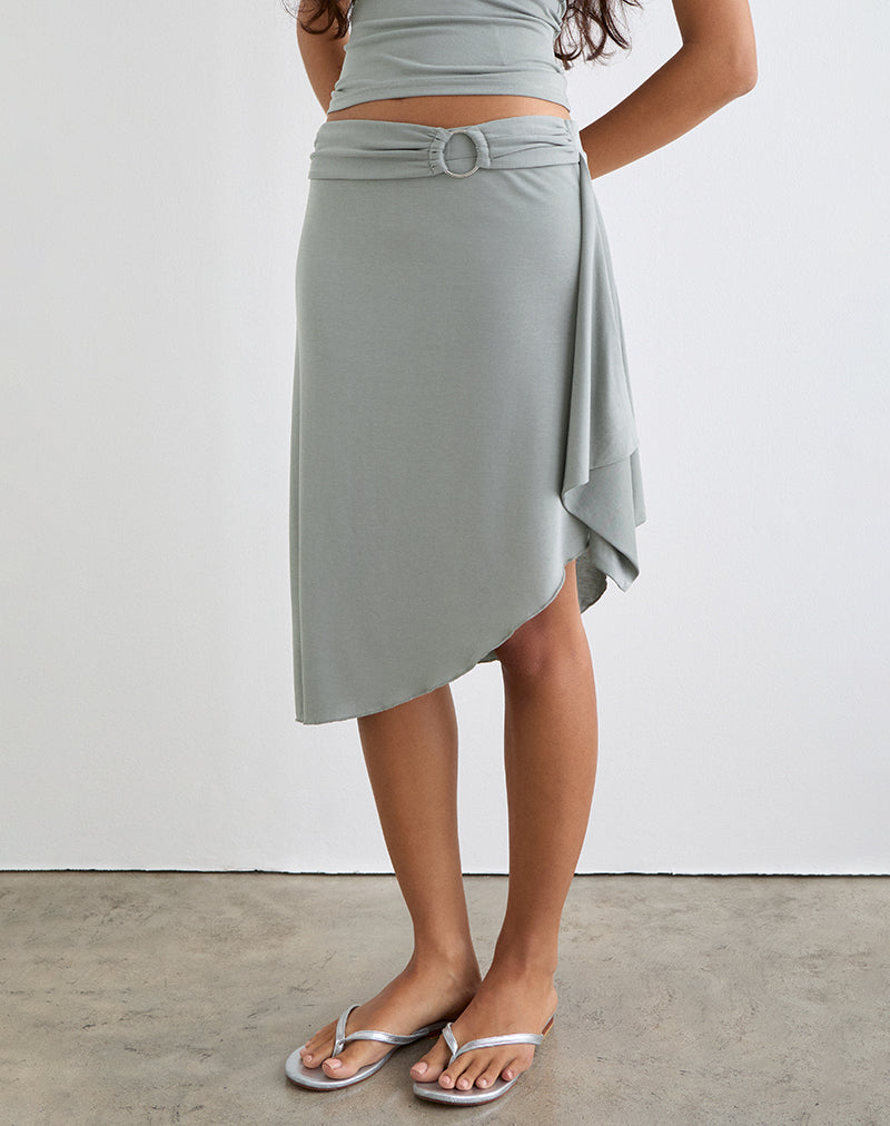Image of Esmeray Midi Ring Skirt in London Fog