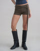 Image of Nivaya Micro Short with Wrap Belt in Cupro Dark Brown