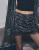 Image of Nivia Mini Skirt in Tassle Floral Chiffon Sequin Black