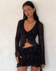 Image of Noemi Cardigan in Mesh Vine Flower Black