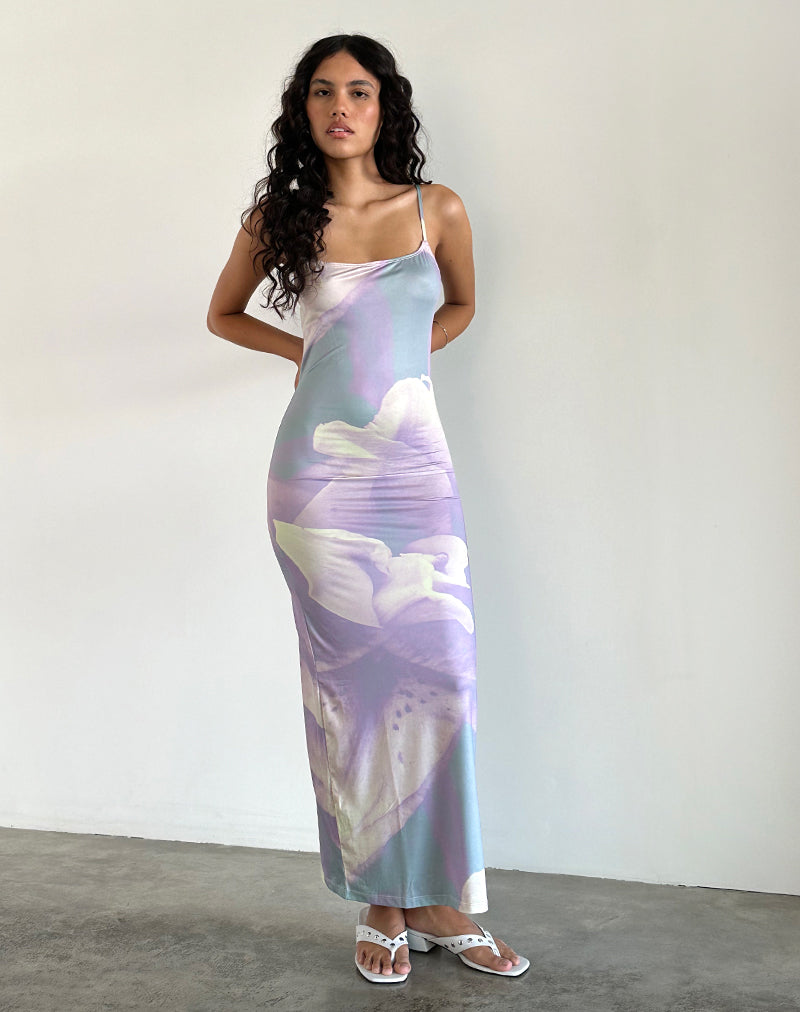Norila Cami Maxi Dress in Slinky Orchid Petals Lilac