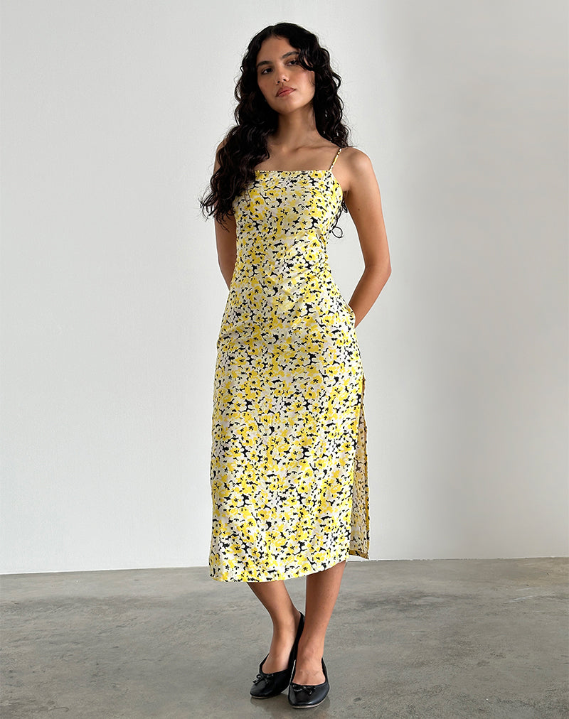 Image of Nosita Midi Dress in Sunflower Pop Yellow