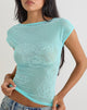 Image of Nova Top in Flock Floral Doodle Blue