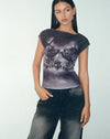 Image of Nova Top with Lace Scan Motif in Black