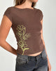 Image of Nova Top in Mono Flower Flock Brown