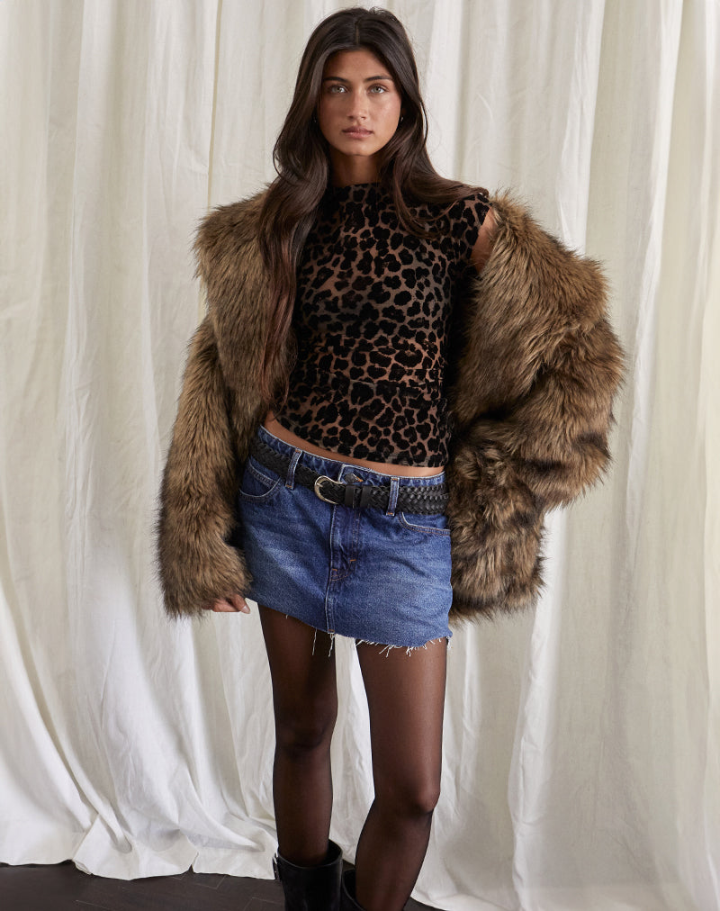 Nova Top aus Flockmesh Rar Leopard