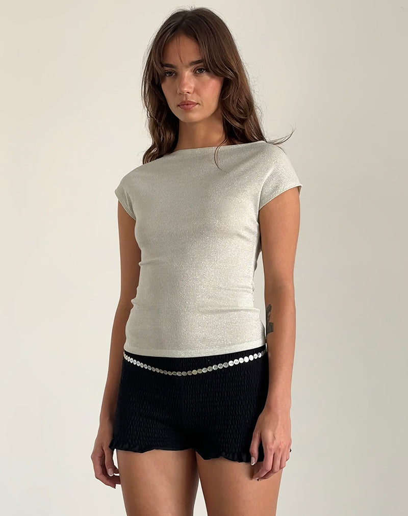 Image of Nova Top in Shimmer Rib Ivory