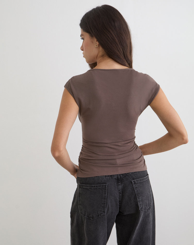 Image du haut Novia avec côtés froncés en quartz café