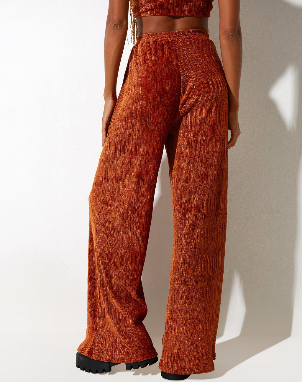 Pantalon Obeli en velours rouille