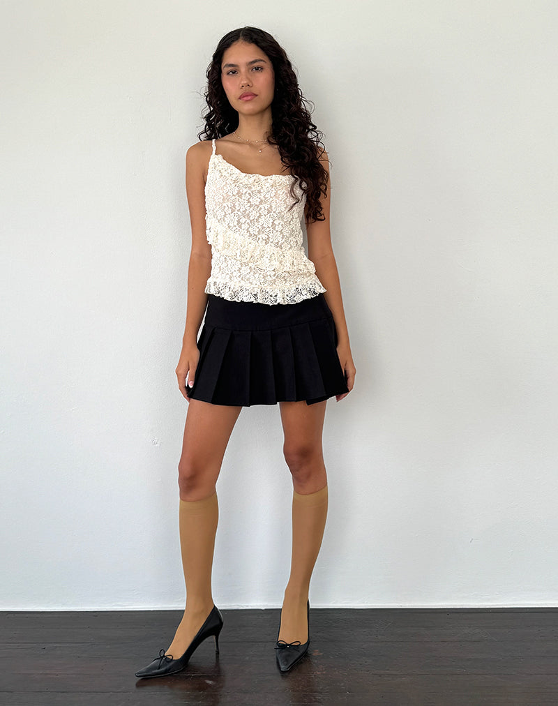Image of Octavia Asymmetric Cami Top in Lace Ivorya