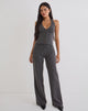 Image of Tatina Trouser in Charcoal with Polka Pinstripe