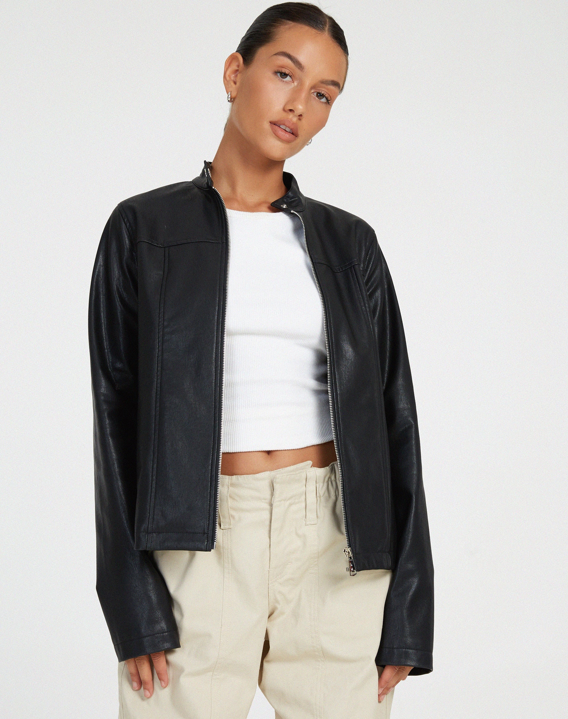 Image of Olivia Jacket in PU Black