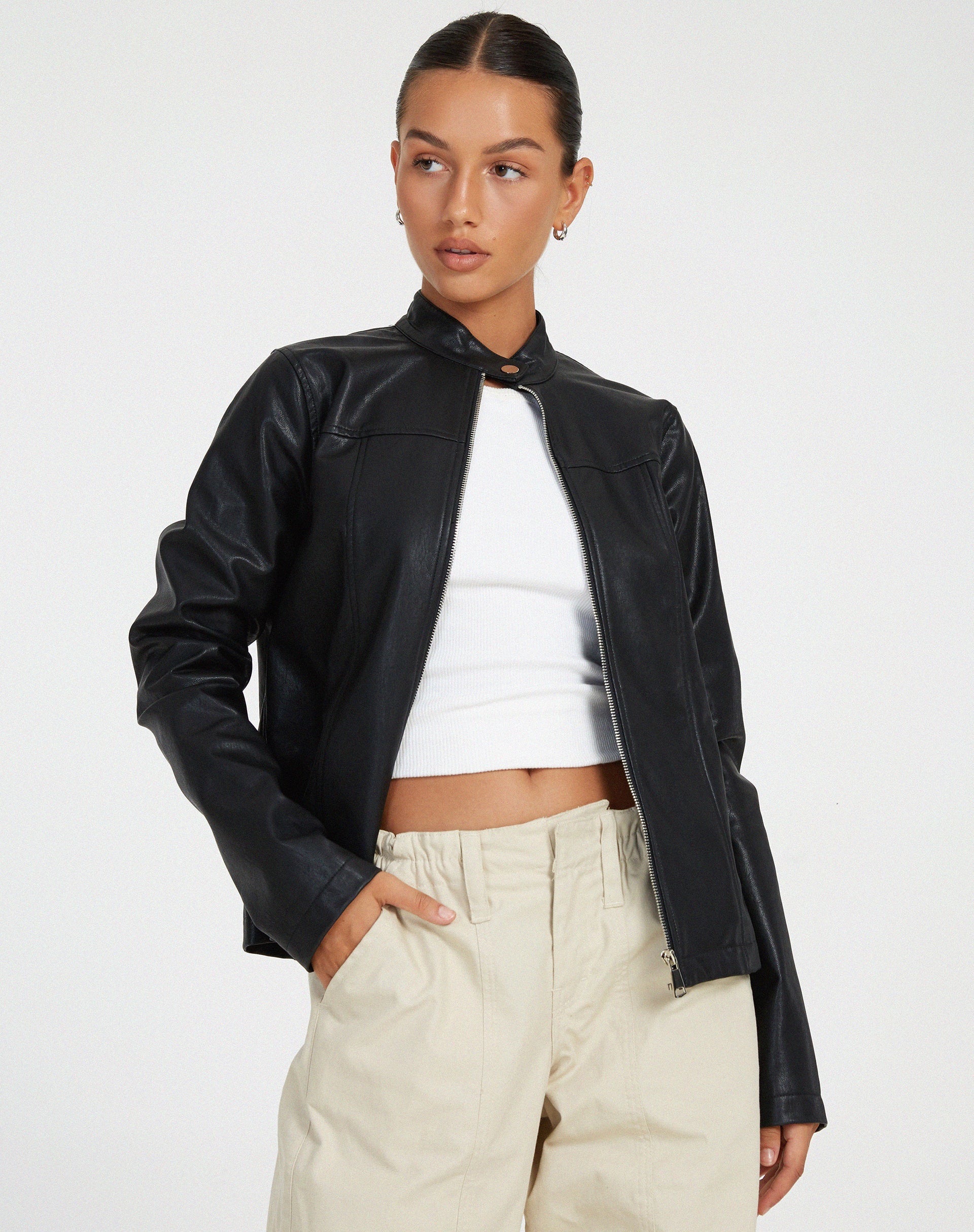 Image of Olivia Jacket in PU Black