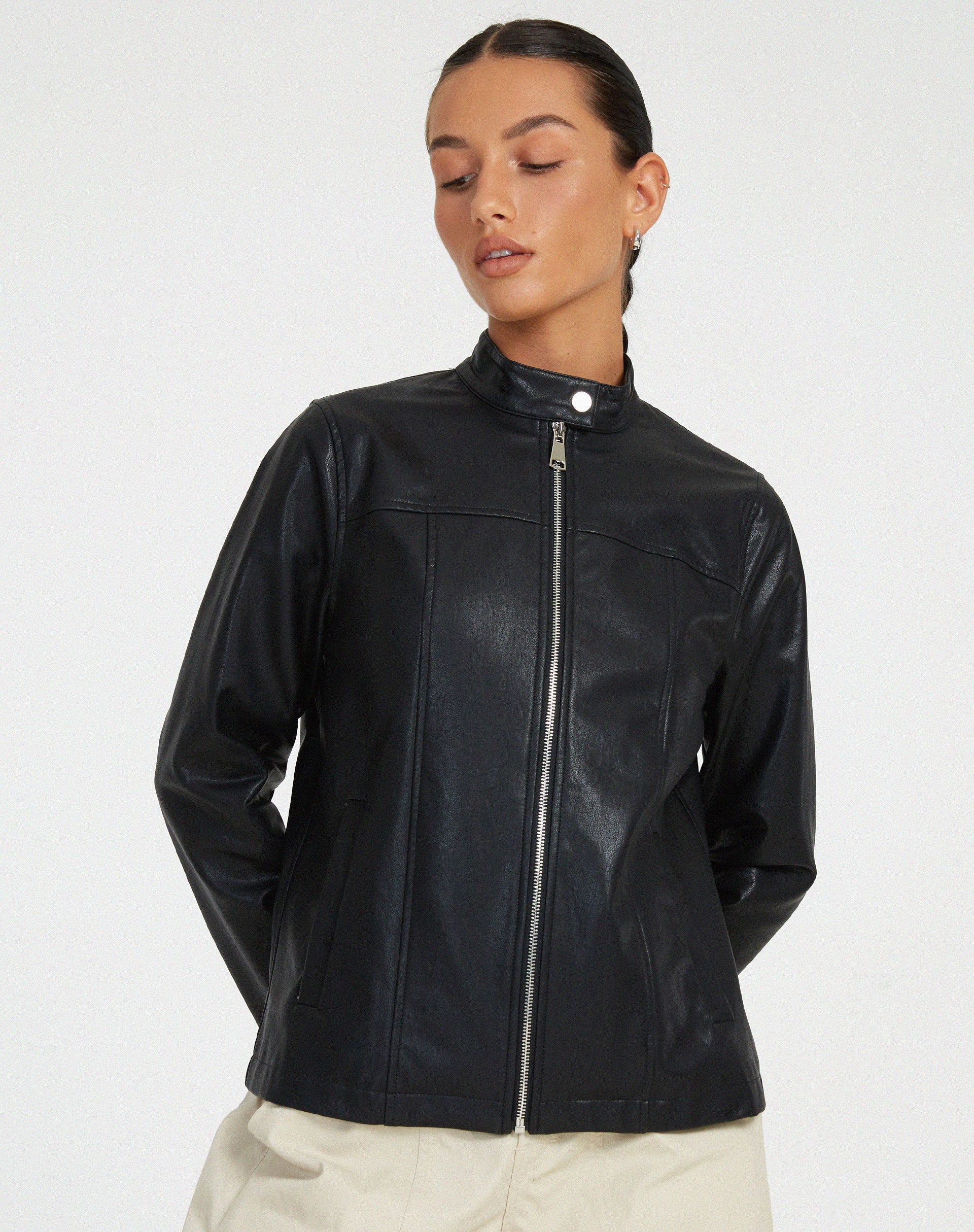 Image of Olivia Jacket in PU Black