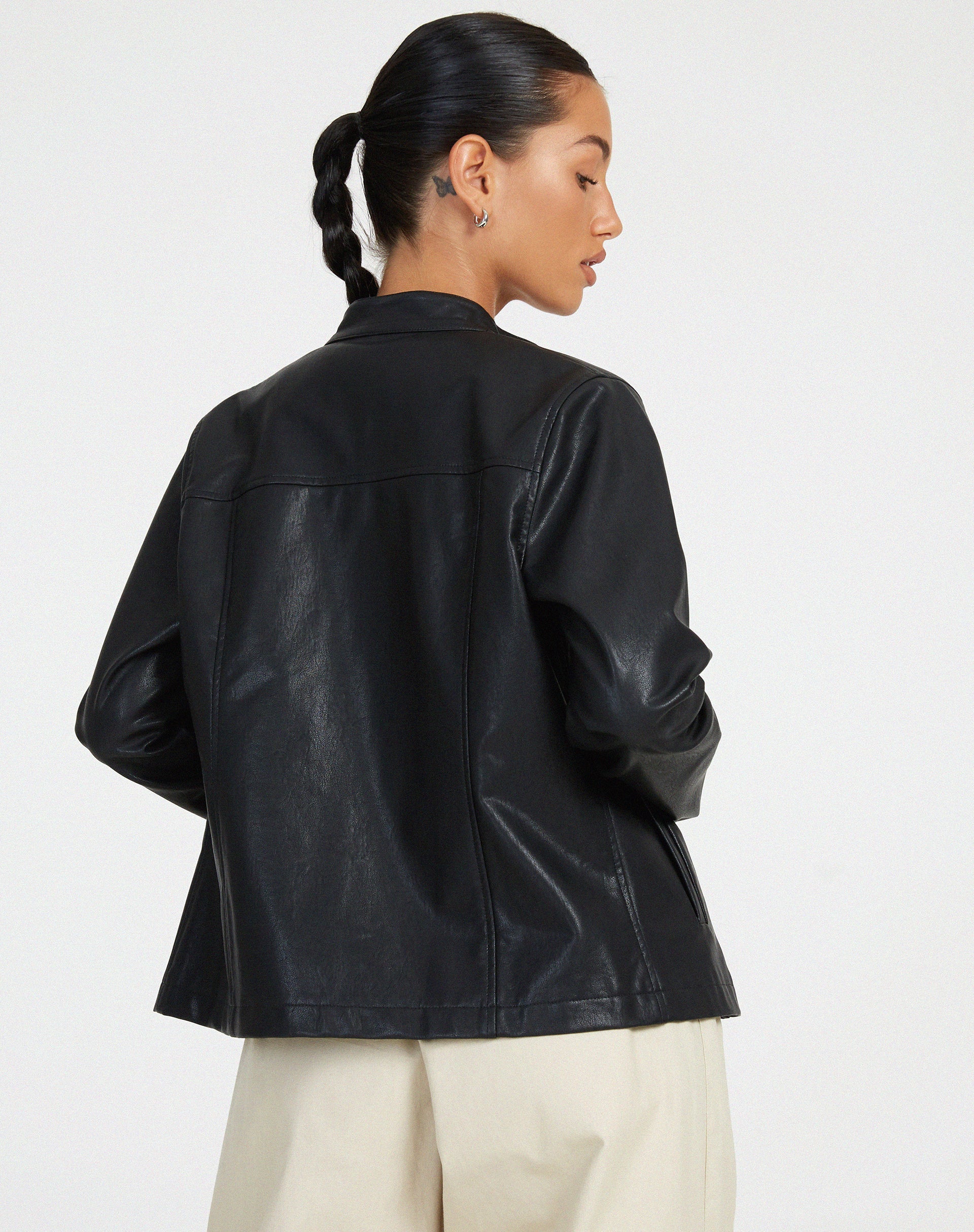 Image of Olivia Jacket in PU Black