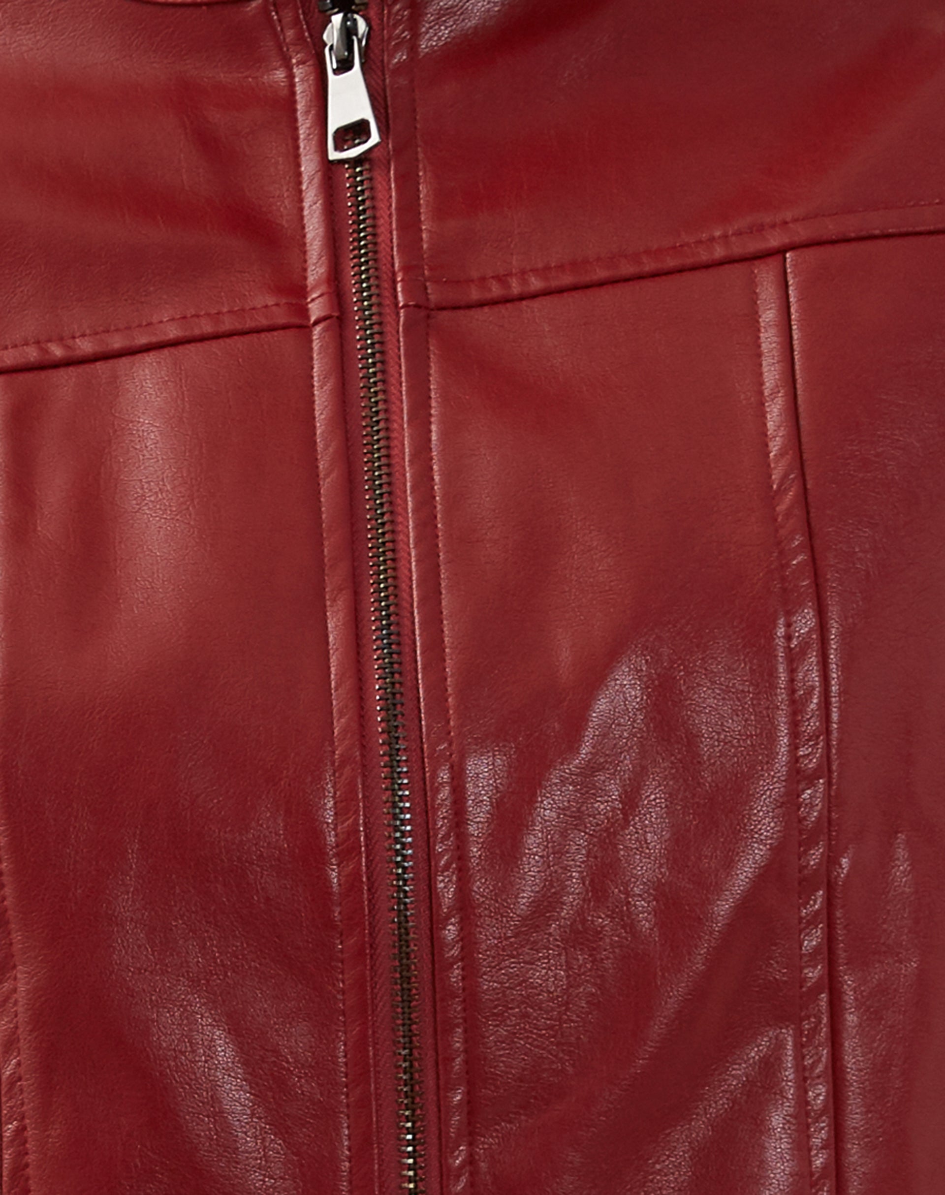 PU Blood Red Jacket  Olivia –