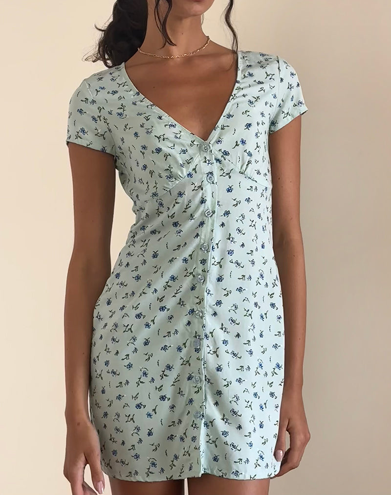 Robe Omoni en joli vert pétale