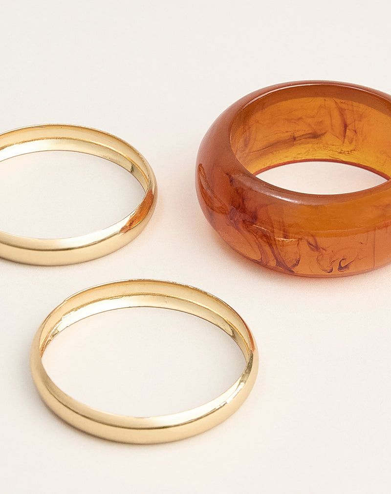 Orange and Gold Bangle Set