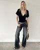 Image of Low Rise Parallel Jeans in Grey Used Bleach