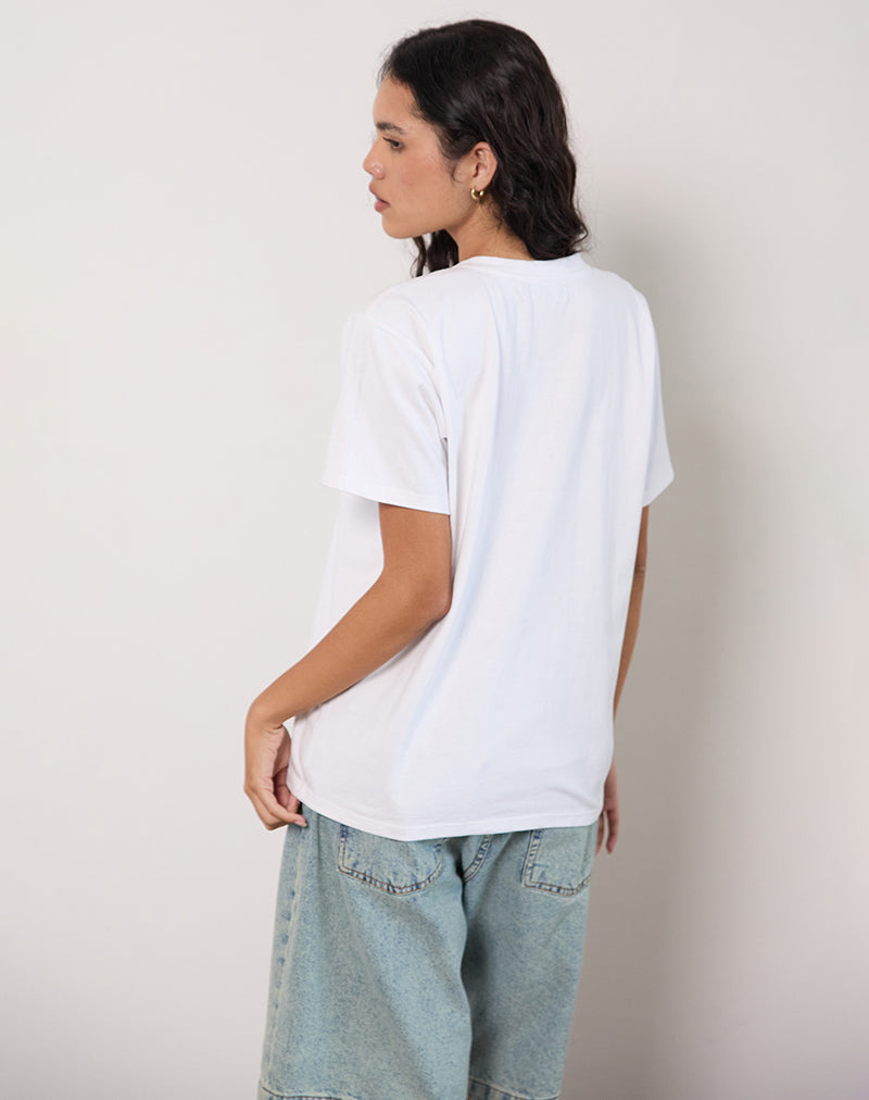 Image of Oversize Basic Tee in White with Aries Motel Pet Print