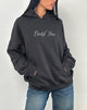 Image of Oversized Hoodie in Ocean Storm with Lucky You Graphic