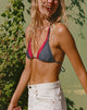 Image of Pada Double Layer Bikini Top in Charcoal and Red