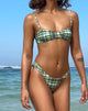 Image of Farida Bikini Bottom in Green Tartan