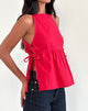 Image of Palsi Tie Side Sleeveless Top in Tango Red