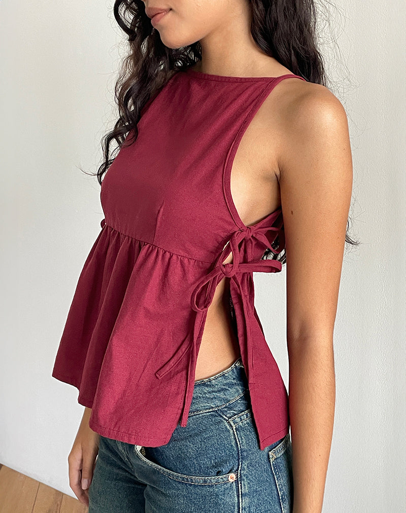 PALSI TIE SIDE TOP BORDEAUX