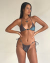 Image of Leyna Beaded Bikini Bottom in Watercolour Brown