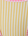 Yellow Stripe with Pink Gingham Binding