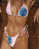 Image of Lentra Bikini Bottom in Pink and Blue Watercolour Flower