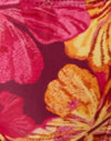 Sketch Hibiscus Burgundy with Contrast Ties