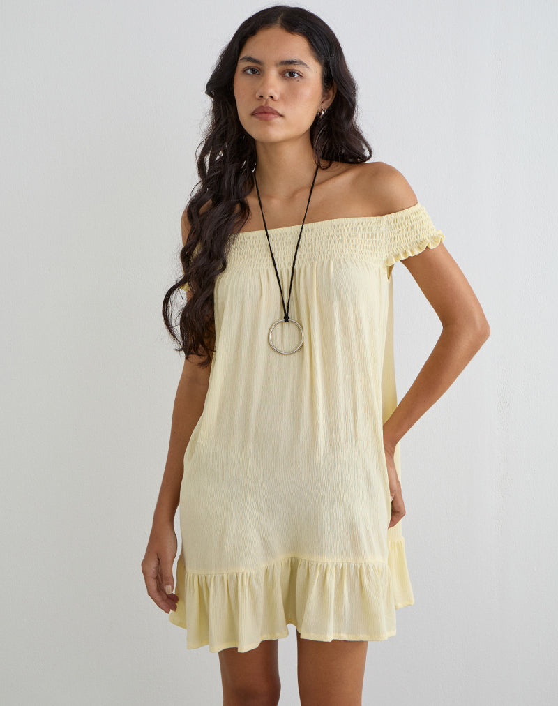 Image of Panasi Mini Dress in Crinkle Butter Yellow