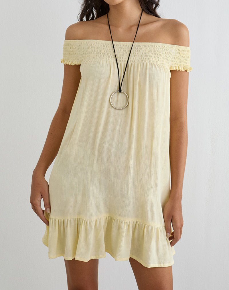 Image of Panasi Mini Dress in Crinkle Butter Yellow