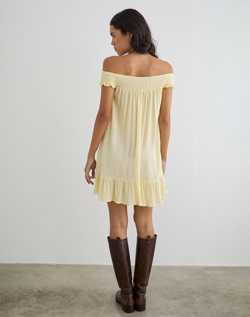 Image of Panasi Mini Dress in Crinkle Butter Yellow