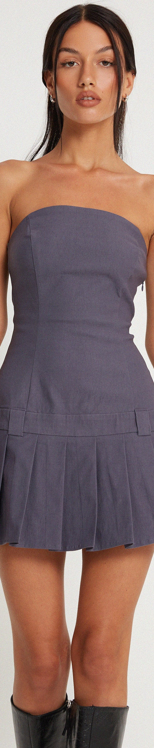 image of Payoda Bandeau Mini Dress in Dark Grey