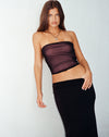 Image of Peggy Bandeau Top in Black with Pink Lining