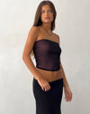 Image of Peggy Bandeau Top in Black with Pink Lining